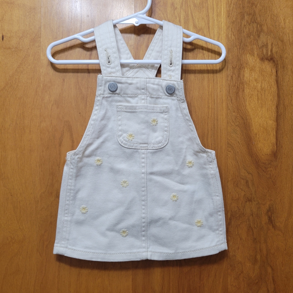 Cream Floral Overalls Old Navy 3-6 Months 100% Cotton